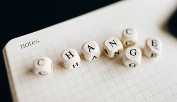 Letters that form the word change
